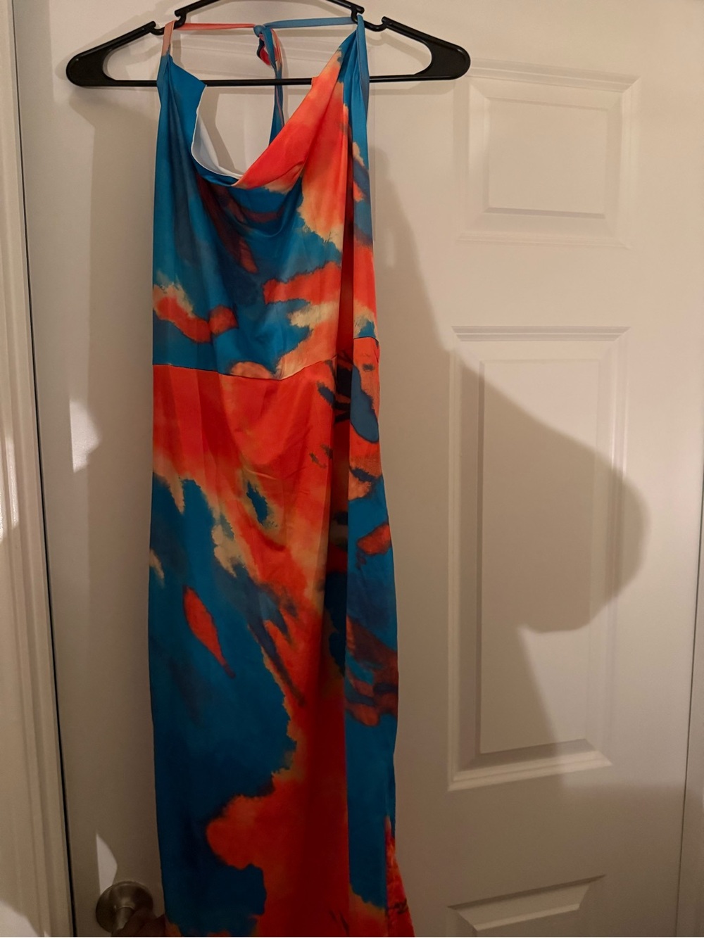 Blue & Orange Tie-Dye Maxi Dress - Women